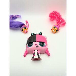 Pop Pop Hair Surprise 3-in-1 Pink Black Hair Pop with Purple Pink Hair Rollers